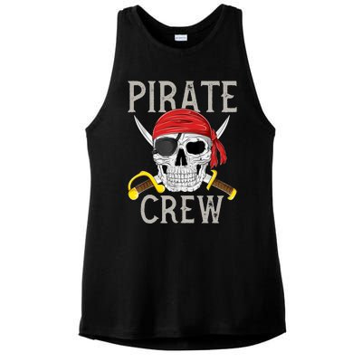 Pirate Crew Jolly Roger Flag Skull Family Matching Pirates Ladies PosiCharge Tri-Blend Wicking Tank