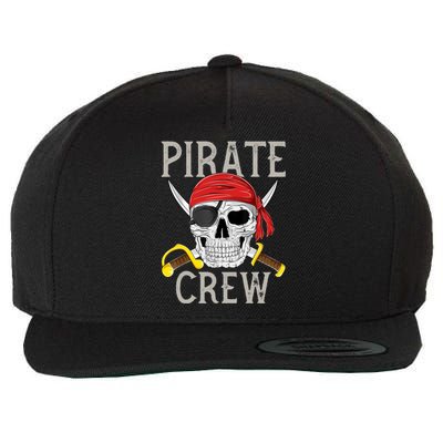 Pirate Crew Jolly Roger Flag Skull Family Matching Pirates Wool Snapback Cap