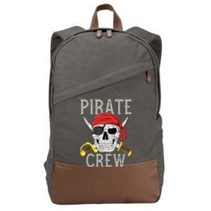 Pirate Crew Jolly Roger Flag Skull Family Matching Pirates Cotton Canvas Backpack