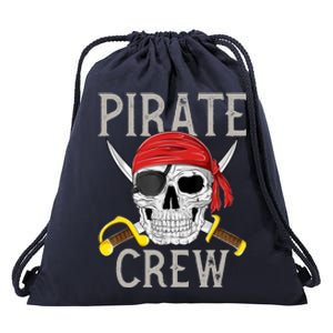 Pirate Crew Jolly Roger Flag Skull Family Matching Pirates Drawstring Bag