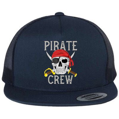 Pirate Crew Jolly Roger Flag Skull Family Matching Pirates Flat Bill Trucker Hat