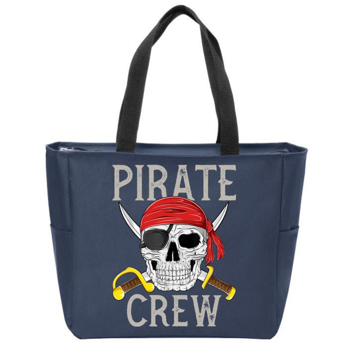 Pirate Crew Jolly Roger Flag Skull Family Matching Pirates Zip Tote Bag