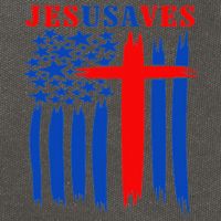 Patriotic Christian Jesus USA Saves Flag Cross America Flag Cotton Canvas Backpack