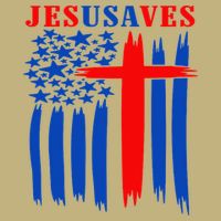 Patriotic Christian Jesus USA Saves Flag Cross America Flag T-Shirt