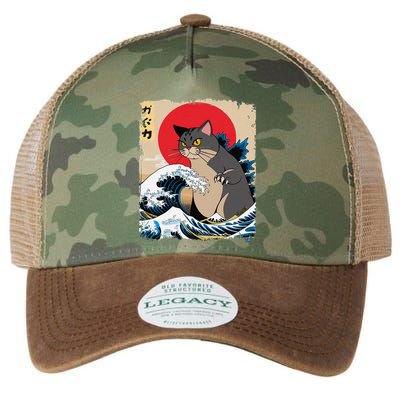 Persian Catzilla Japanese Art Funny Cat Retro Anime Sunset Legacy Tie Dye Trucker Hat