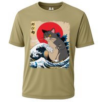 Persian Catzilla Japanese Art Funny Cat Retro Anime Sunset Cooling Performance Crew T-Shirt