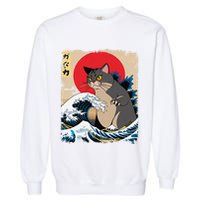 Persian Catzilla Japanese Art Funny Cat Retro Anime Sunset Garment-Dyed Sweatshirt
