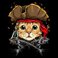 Pirate Cat Jolly Roger Flag Nautical Sailors Pet Cat Lover Backpack