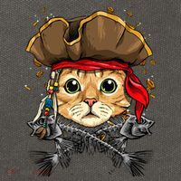 Pirate Cat Jolly Roger Flag Nautical Sailors Pet Cat Lover Cotton Canvas Backpack