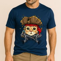 Pirate Cat Jolly Roger Flag Nautical Sailors Pet Cat Lover Cooling Performance Crew T-Shirt