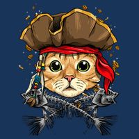 Pirate Cat Jolly Roger Flag Nautical Sailors Pet Cat Lover Cooling Performance Crew T-Shirt