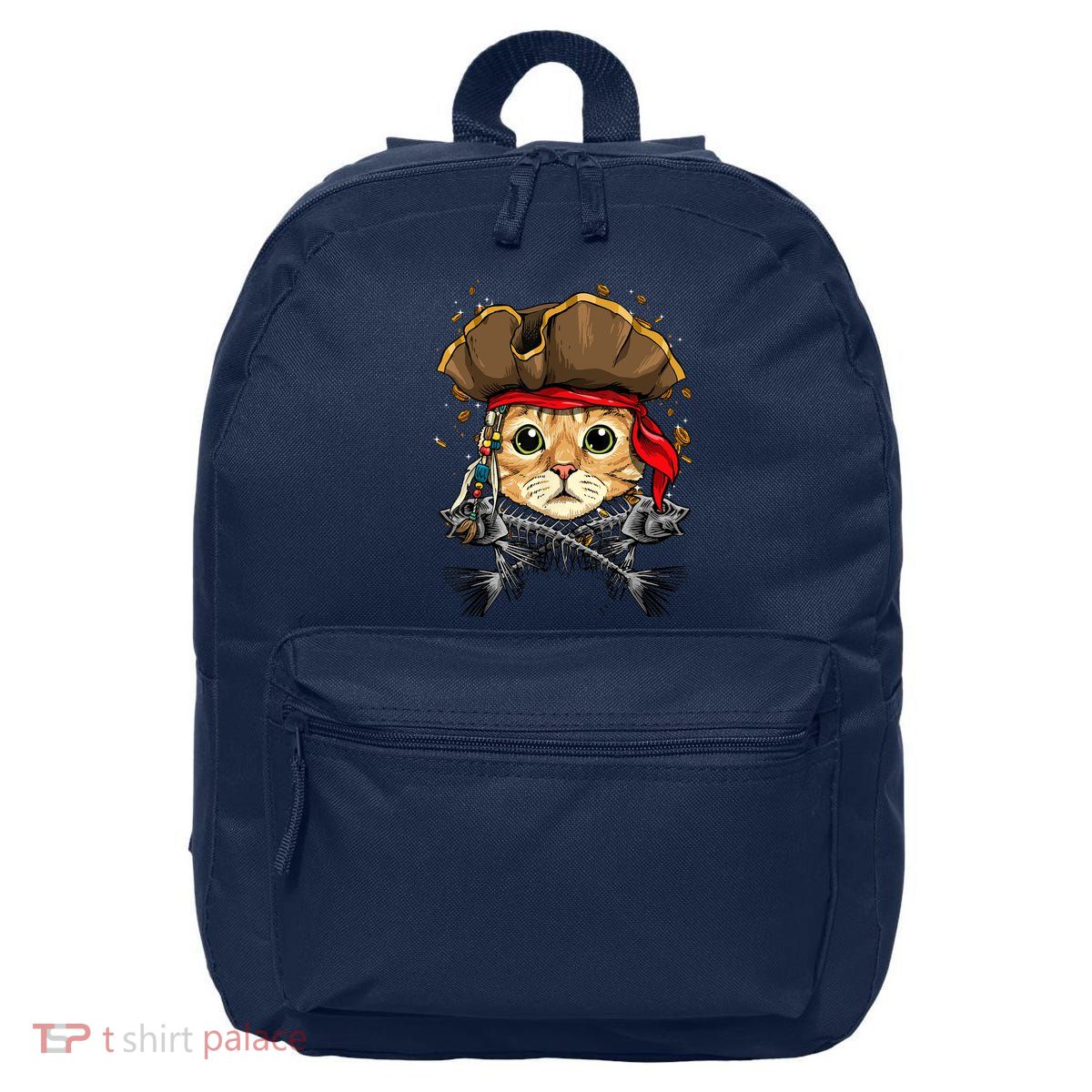 Pirate Cat Jolly Roger Flag Nautical Sailors Pet Cat Lover 16 in Basic Backpack