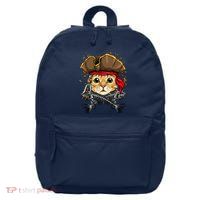 Pirate Cat Jolly Roger Flag Nautical Sailors Pet Cat Lover 16 in Basic Backpack