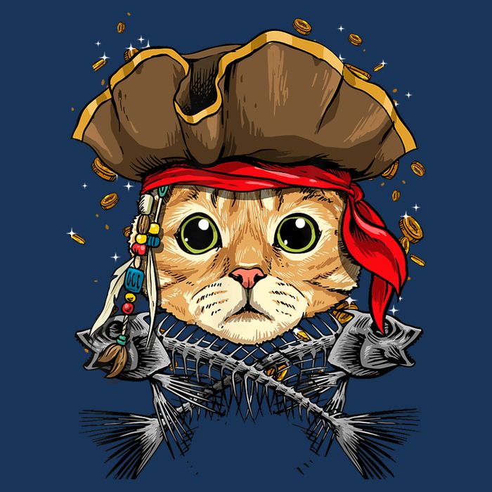 Pirate Cat Jolly Roger Flag Nautical Sailors Pet Cat Lover Women's Crop Top Tee
