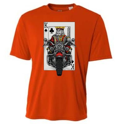 Playing Card King Riding A Road Motorcycle Cooling Performance Crew T-Shirt