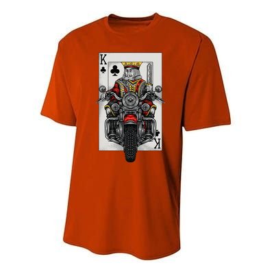 Playing Card King Riding A Road Motorcycle Performance Sprint T-Shirt