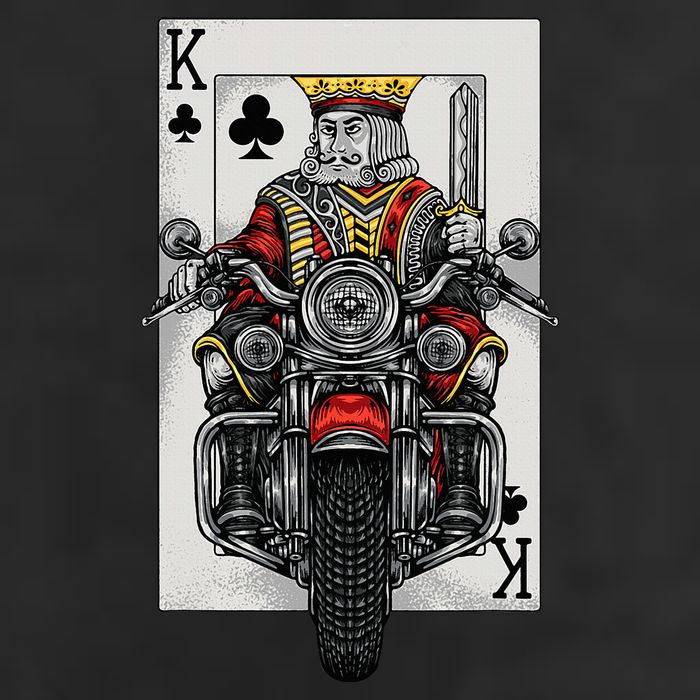 Playing Card King Riding A Road Motorcycle Cool Comfort Performance Bucket Hat