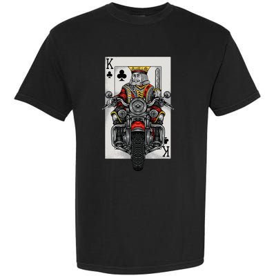 Playing Card King Riding A Road Motorcycle Garment-Dyed Heavyweight T-Shirt