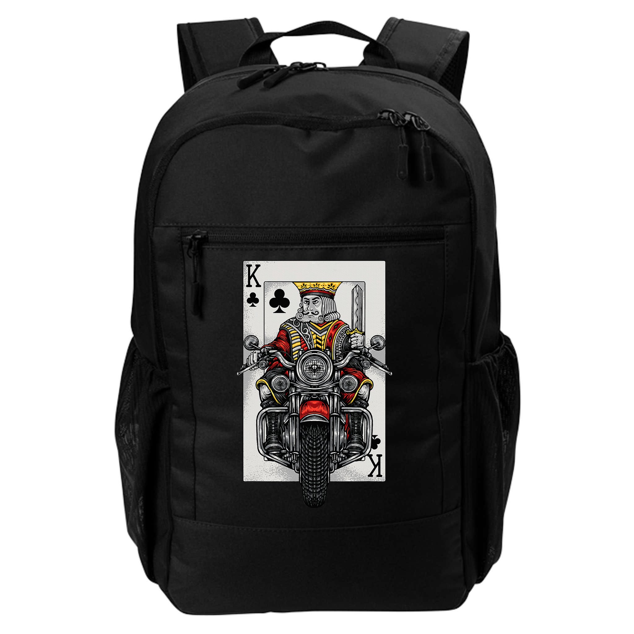Playing Card King Riding A Road Motorcycle Backpack