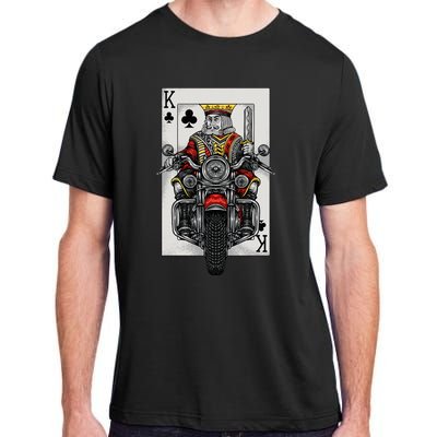 Playing Card King Riding A Road Motorcycle Adult ChromaSoft Performance T-Shirt