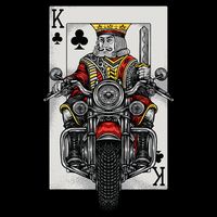 Playing Card King Riding A Road Motorcycle Drawstring Bag