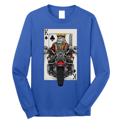 Playing Card King Riding A Road Motorcycle Long Sleeve Shirt