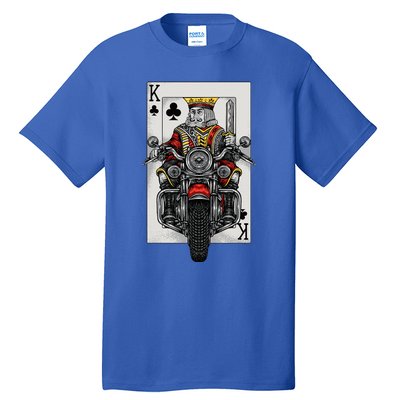 Playing Card King Riding A Road Motorcycle Tall T-Shirt