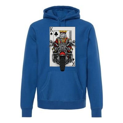 Playing Card King Riding A Road Motorcycle Premium Hoodie