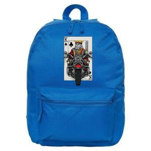 Playing Card King Riding A Road Motorcycle 16 in Basic Backpack