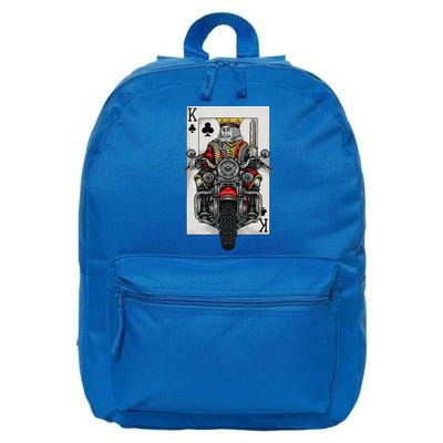 Playing Card King Riding A Road Motorcycle 16 in Basic Backpack