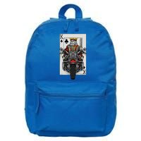 Playing Card King Riding A Road Motorcycle 16 in Basic Backpack