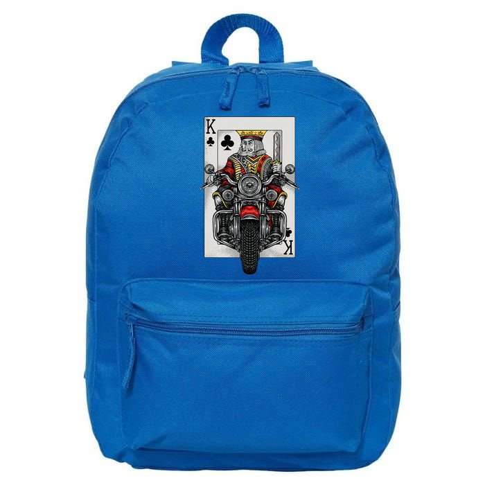 Playing Card King Riding A Road Motorcycle 16 in Basic Backpack