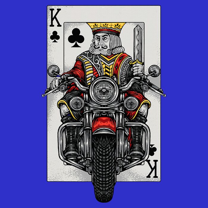 Playing Card King Riding A Road Motorcycle 16 in Basic Backpack