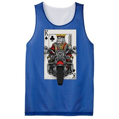 Playing Card King Riding A Road Motorcycle Mesh Reversible Basketball Jersey Tank