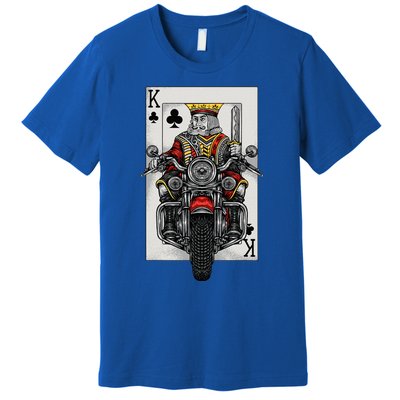 Playing Card King Riding A Road Motorcycle Premium T-Shirt