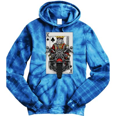 Playing Card King Riding A Road Motorcycle Tie Dye Hoodie