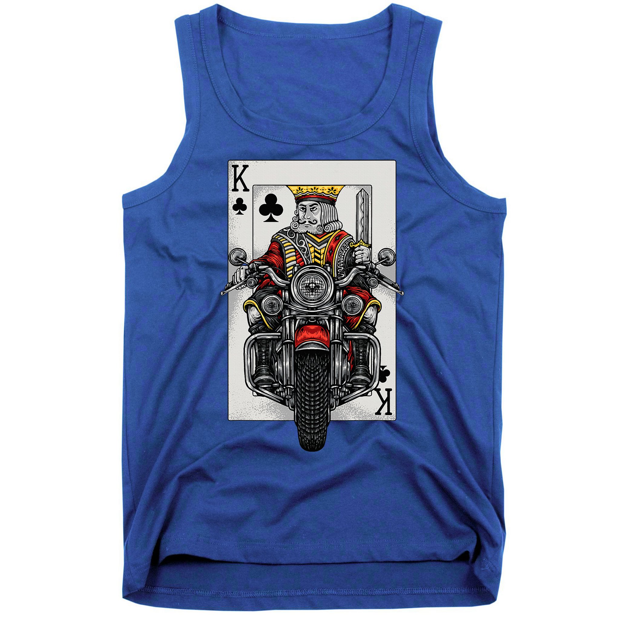 Playing Card King Riding A Road Motorcycle Tank Top