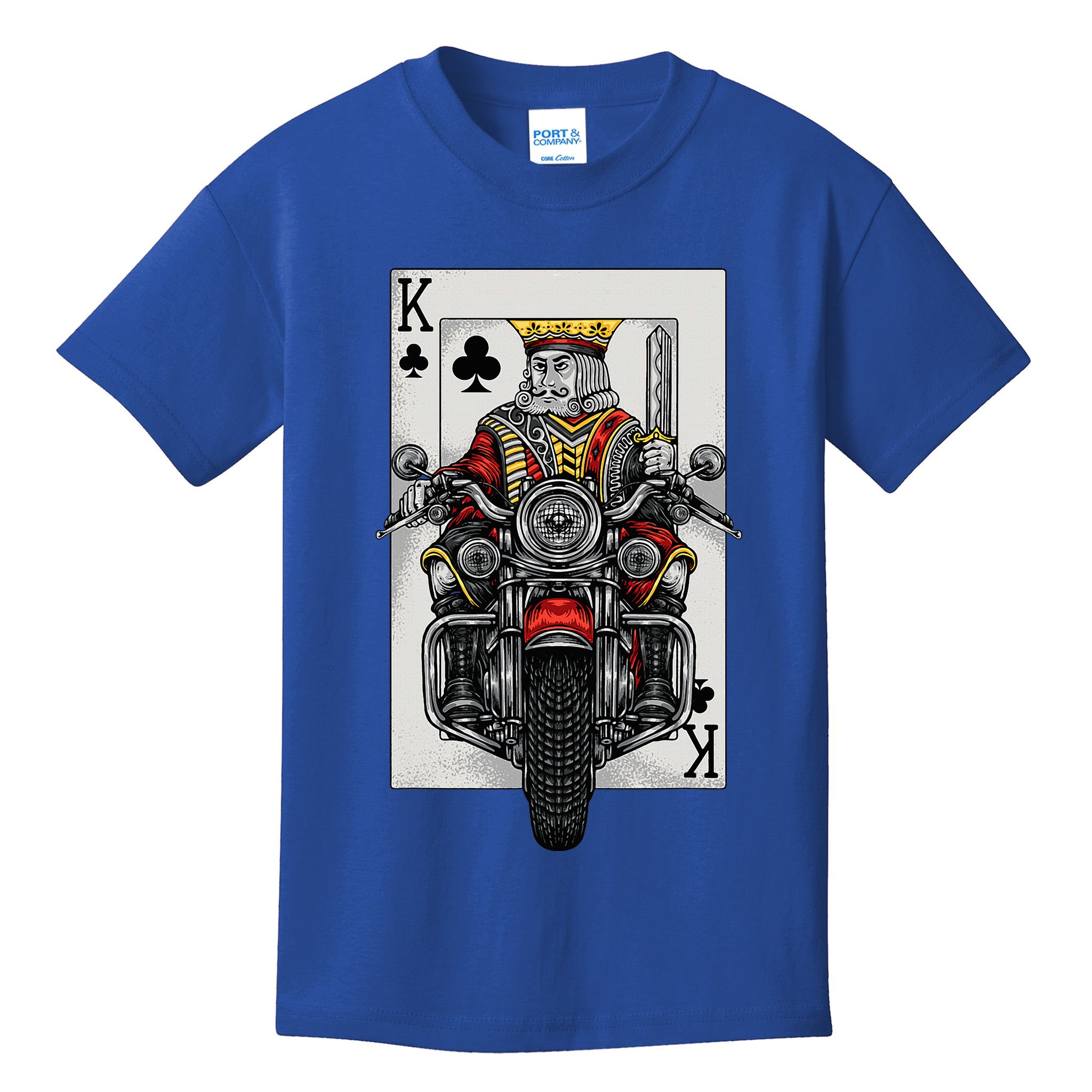 Playing Card King Riding A Road Motorcycle Kids T-Shirt