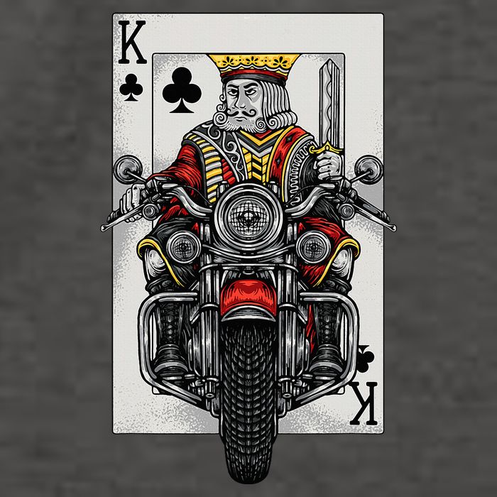 Playing Card King Riding A Road Motorcycle Vector Backpack