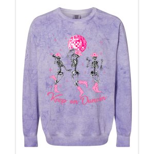 Pony Club Keep On Dancing Skeleton Cowgirl P.I.N.K Western Colorblast Crewneck Sweatshirt