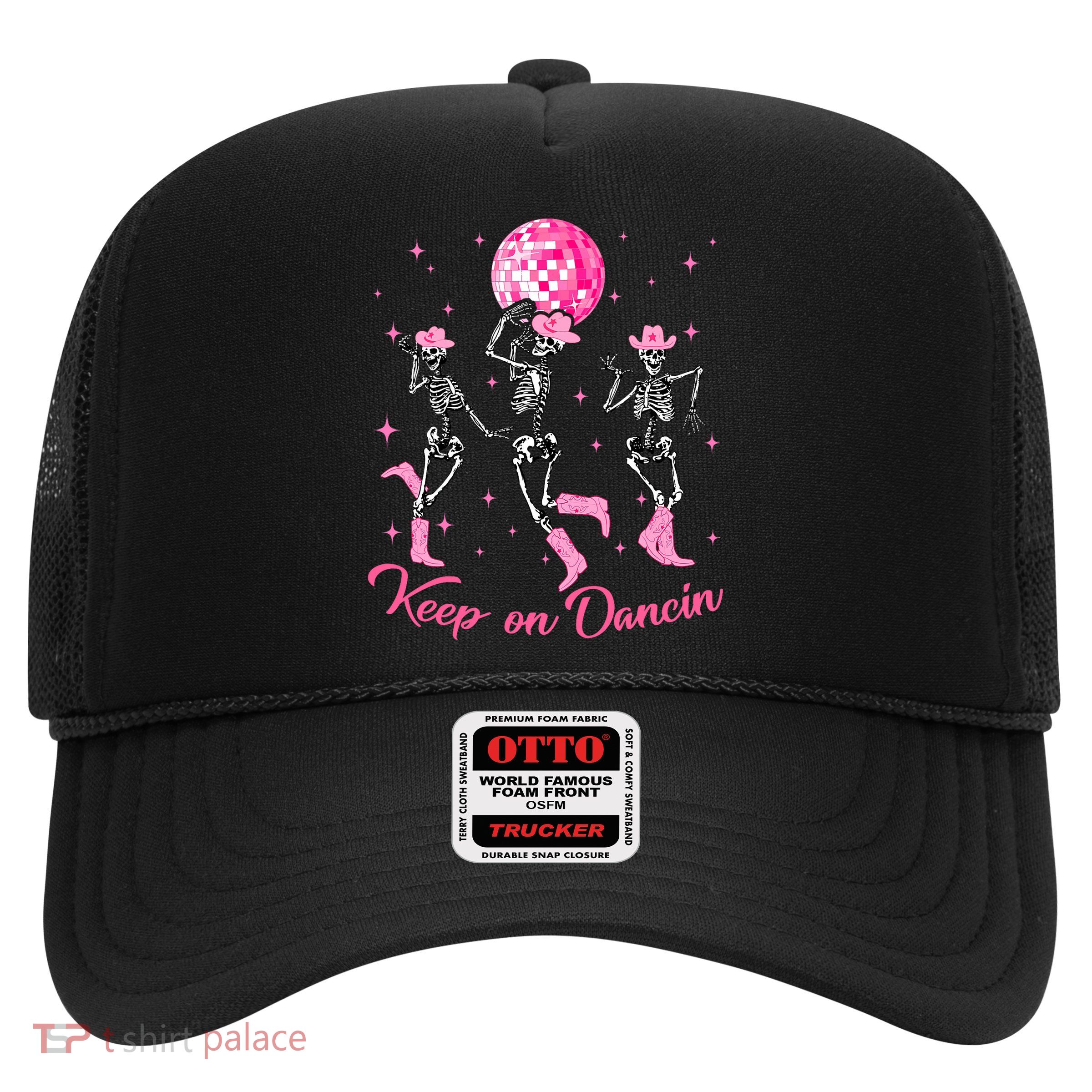 Pony Club Keep On Dancing Skeleton Cowgirl P.I.N.K Western Trucker Hat