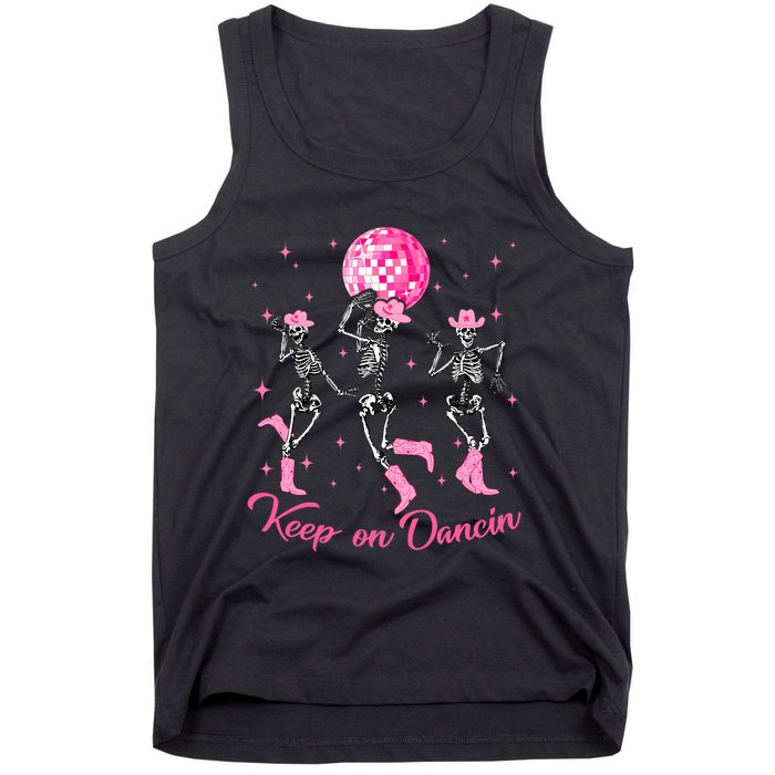 Pony Club Keep On Dancing Skeleton Cowgirl P.I.N.K Western Tank Top