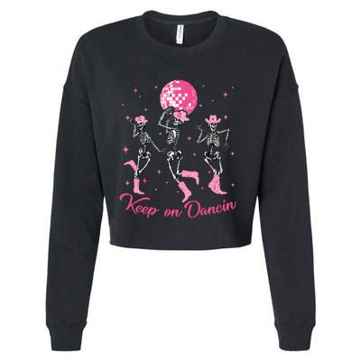 Pony Club Keep On Dancing Skeleton Cowgirl Cropped Pullover Crew