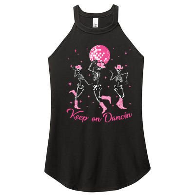 Pony Club Keep On Dancing Skeleton Cowgirl Women’s Perfect Tri Rocker Tank