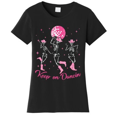 Pony Club Keep On Dancing Skeleton Cowgirl Women's T-Shirt