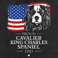 Proud Cavalier King Charles Spaniel Dad American Flag Dog Cool Comfort Performance Bucket Hat