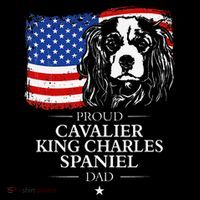 Proud Cavalier King Charles Spaniel Dad American Flag Dog Flatbill Hat