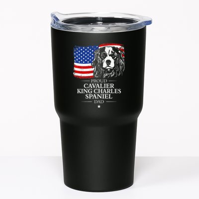 Proud Cavalier King Charles Spaniel Dad American Flag Dog Tumbler