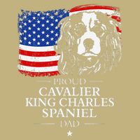 Proud Cavalier King Charles Spaniel Dad American Flag Dog Cooling Performance Crew T-Shirt