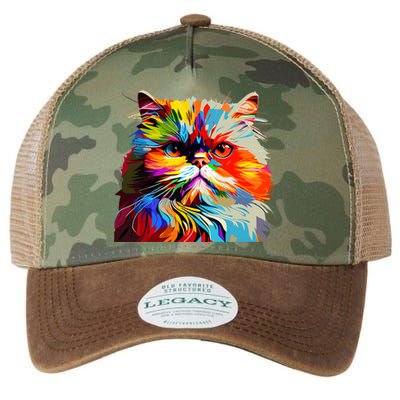 Persian Cat Lovers Colorful Pop Art Persian Cat Legacy Tie Dye Trucker Hat